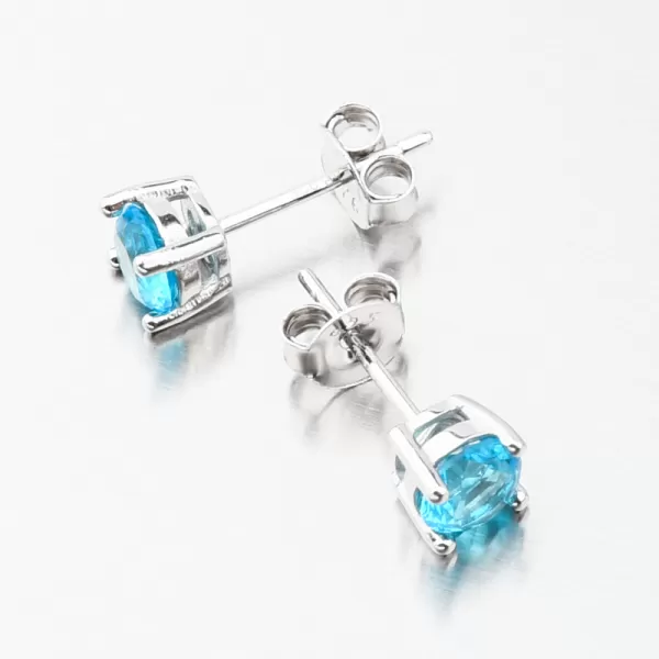 Stříbrné náušnice pecky s modrým zirkonem UPST-121681