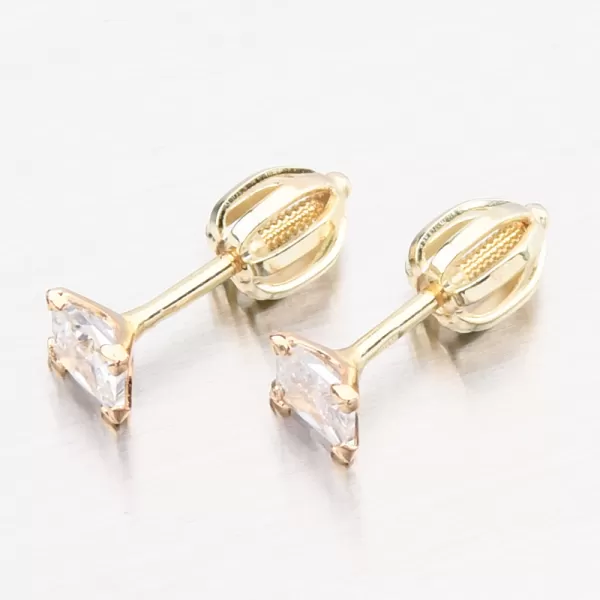 Dámské náušnice žluté zlato 585 zirkon DZ5022ZL