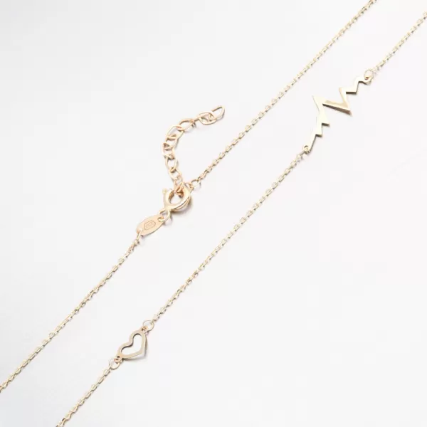 Zlatý náhrdelník tlukot srdce 15R-049