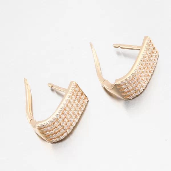 Zlaté náušnice se zirkony 163P-122457