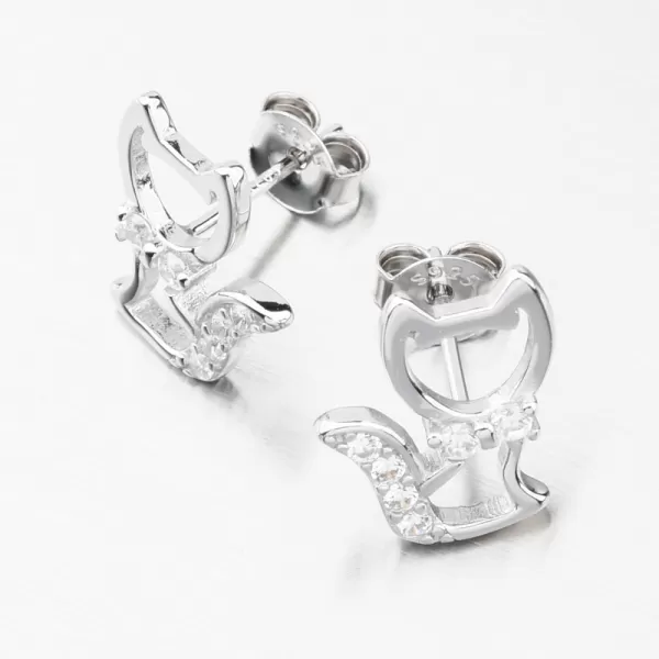 Stříbrné náušnice pecky kočička UPST-122577