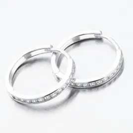 Náušnice kruhy 16 mm - bílé zlato 585 42-32584