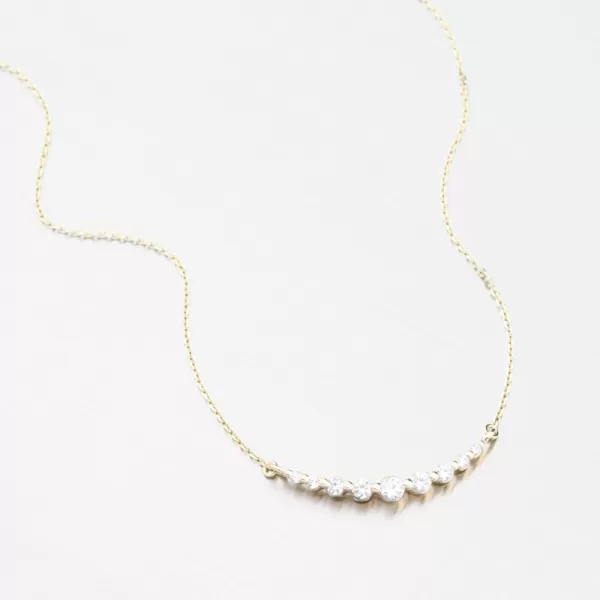 Dámský náhrdelník žluté zlato 585 zirkon DZF4157-ZL-ZIR