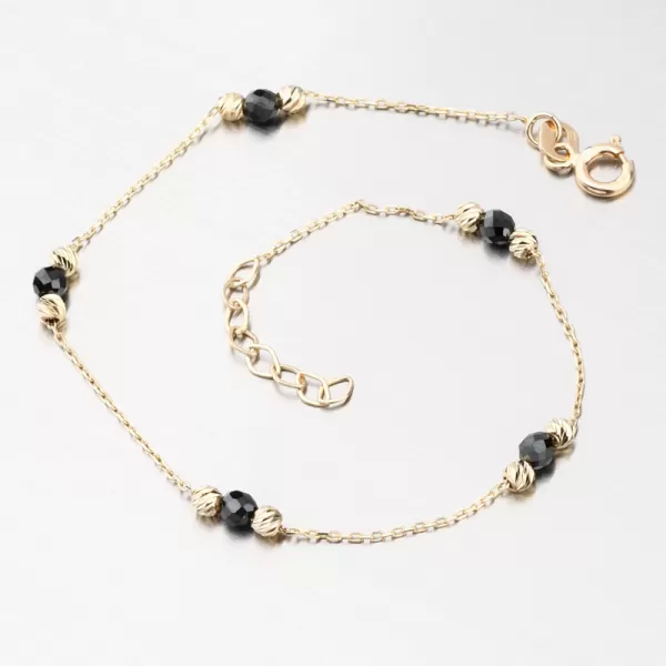 Náramek s černými zirkony - zlato 585 GCA14-007