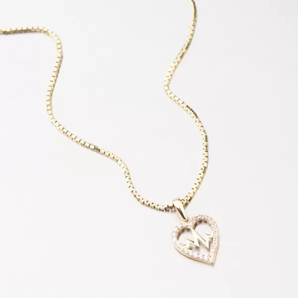 Přívěsek srdce se zirkony 43-22213