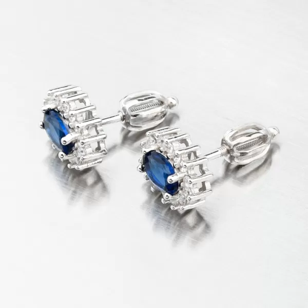 Dámské náušnice stříbro 925 zirkon safír a SETST-12160-01SR