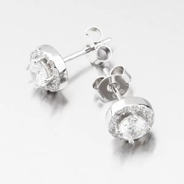 Stříbrné náušnice pecky se zirkony UPST-121191