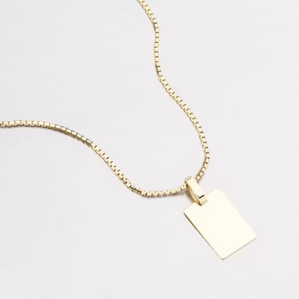 Přívěsek žluté zlato 585 destička 53P-374-ZL