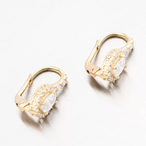 Dámské náušnice žluté zlato 585 se zirkony 163P-122424-01