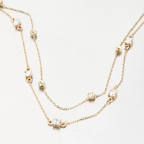 Náramek se zirkony zlato 585 GCA14-009