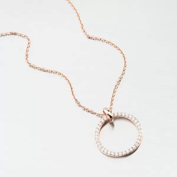 Přívěsek růžové zlato kruh DZF3775-CV-ZIR