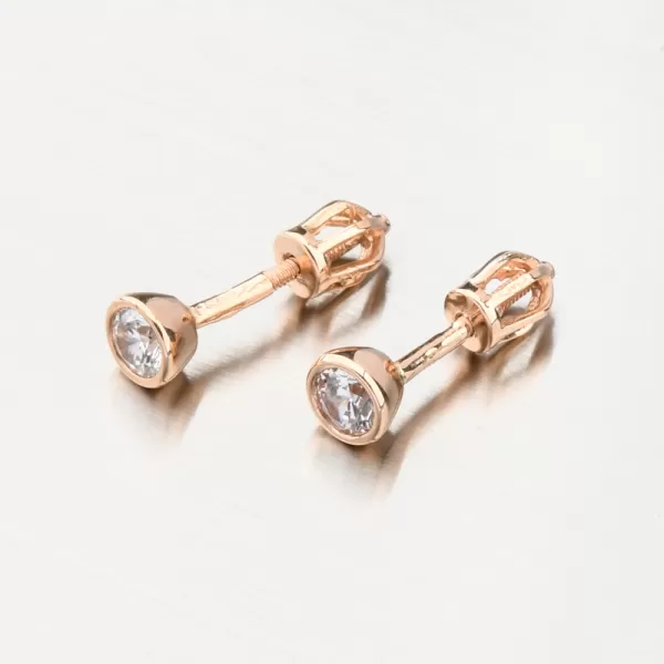 Dámské náušnice růžové zlato 585 zirkon 52GZ-8053-CV
