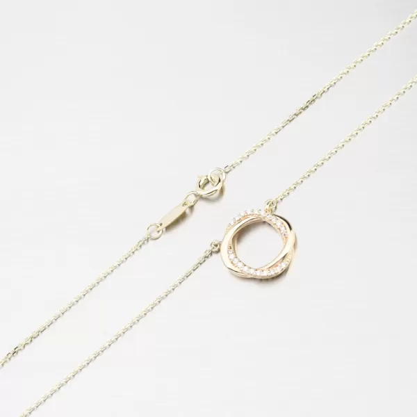 Dámský náhrdelník žluté zlato 585 zirkon DZF4133-ZL-ZIR