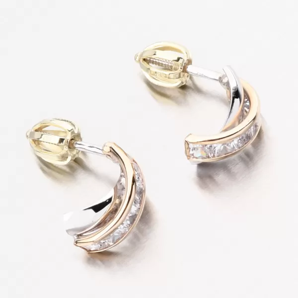 Dámské náušnice žluté zlato 585 zirkon 52GZ-5023