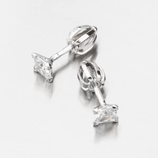 Náušnice z bílého zlata pecky se zirkonem 52GZ-5022-B