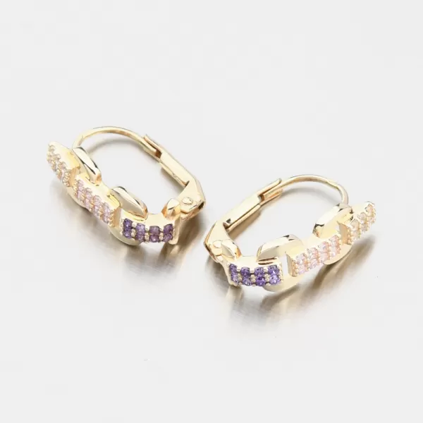 Dámské náušnice žluté zlato 585 se zirkony 153P-123157-305