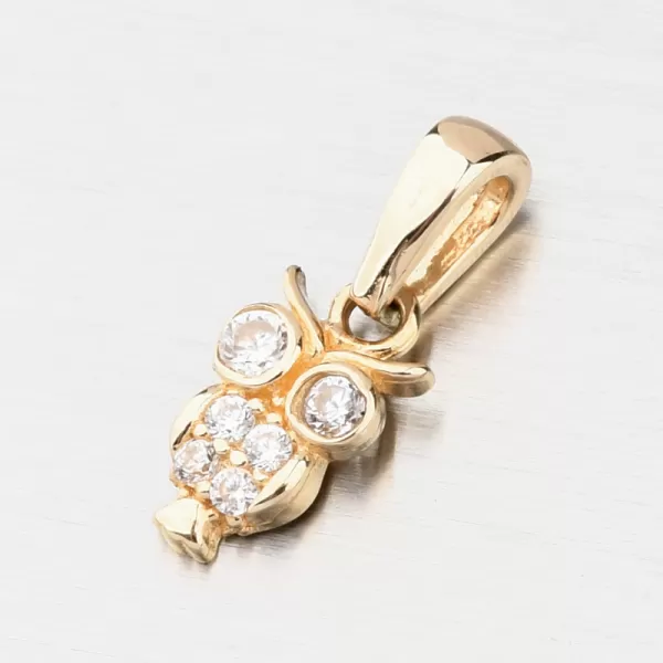 Sova se zirkony - zlato 585 GCA13-013