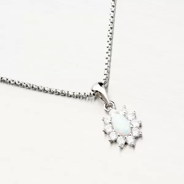 Dámský přívěsek stříbro 925 zirkon bílý opál PKL-3119