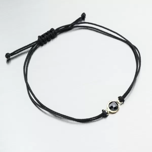 Šňůrkový náramek se zlatým přívěskem LT14-014-ZL-Black