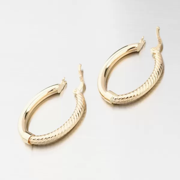 Dámské náušnice žluté zlato 585 oválné 12R-718