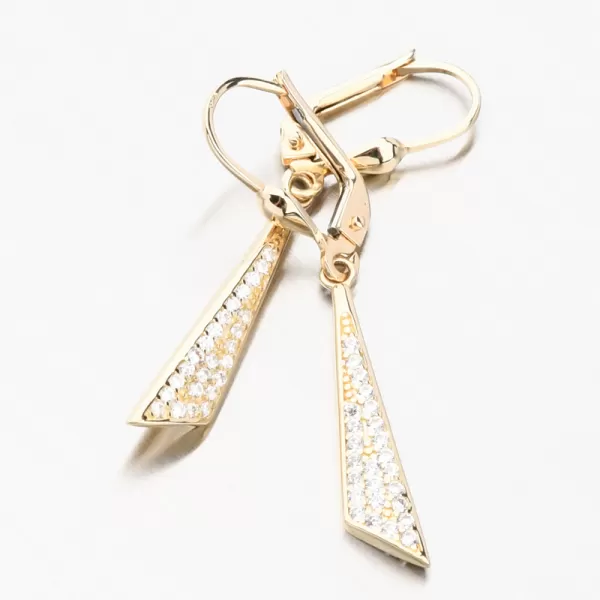 Zlaté visací náušnice se zirkony GCA12-003