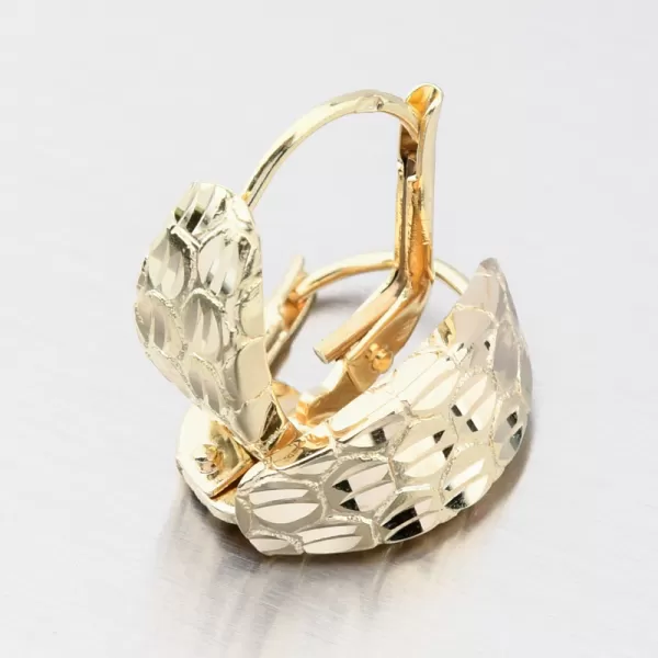 Zlaté náušnice s gravírováním 42-32577