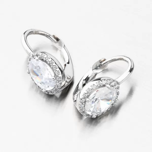 Dámské náušnice bílé zlato 585 zirkon 148P-122186
