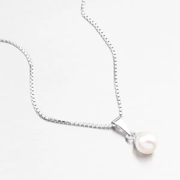 Dámský přívěsek bílé zlato 585 perly 357P-130099