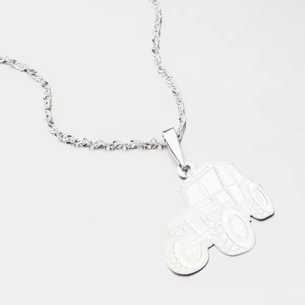 Stříbrný přívěsek traktor PAMŠ-130788-Ag