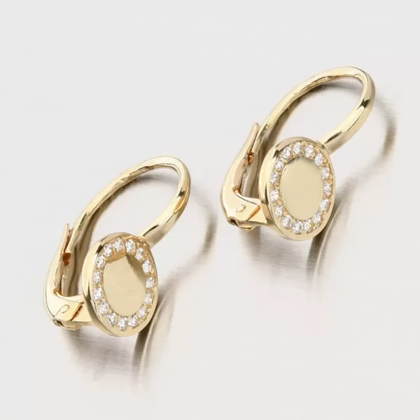 Zlaté náušnice zlato 585/1000 se zirkony 663P-120418