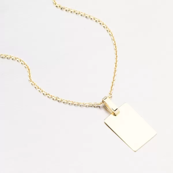 Přívěsek žluté zlato 585 destička 53P-374-ZL