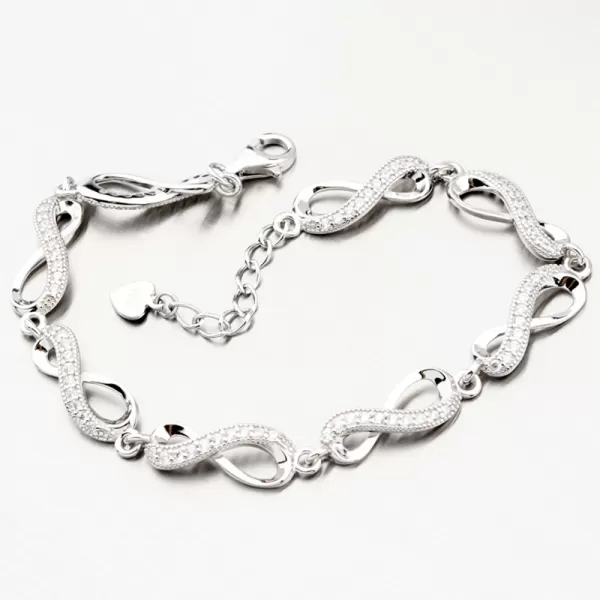 Dámský náramek stříbro 925 nekonečno se zirkony PKL-4026