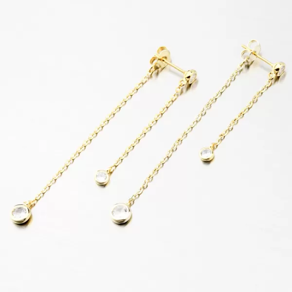 Zlacené stříbrné náušnice se zirkony UPST-122852