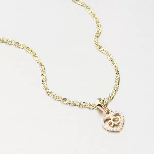 Zlatý přívěsek srdce se zirkony GCA13-017