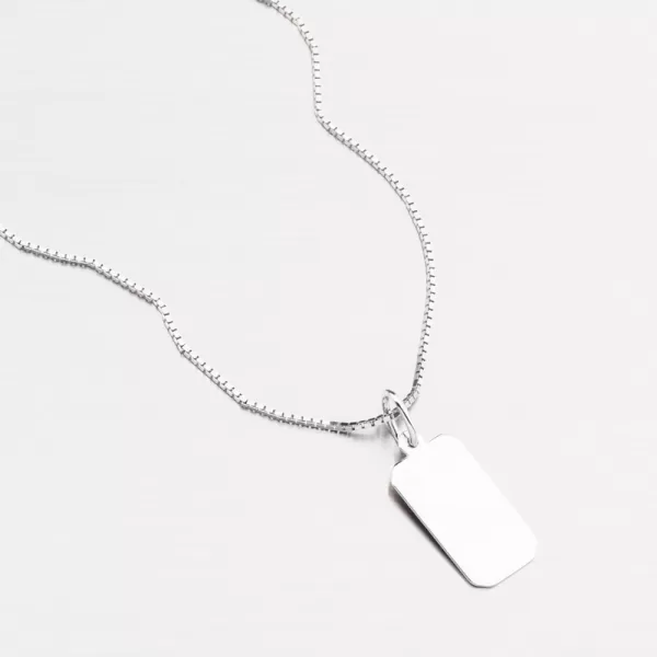 Přívěsek bílé zlato 585 destička 53P-383-B