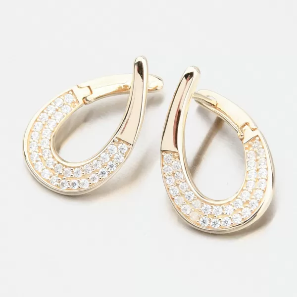 Dámské náušnice žluté zlato 585 se zirkony 163P-122670