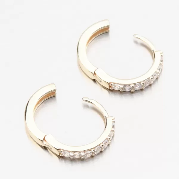 Dámské náušnice stříbro 925 zirkon zlacené kruhy PKL-2274