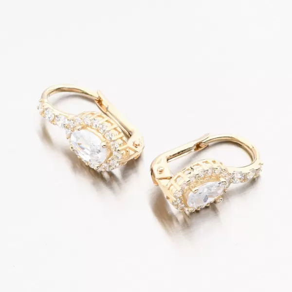 Dámské náušnice žluté zlato 585 se zirkony 163P-122424-01