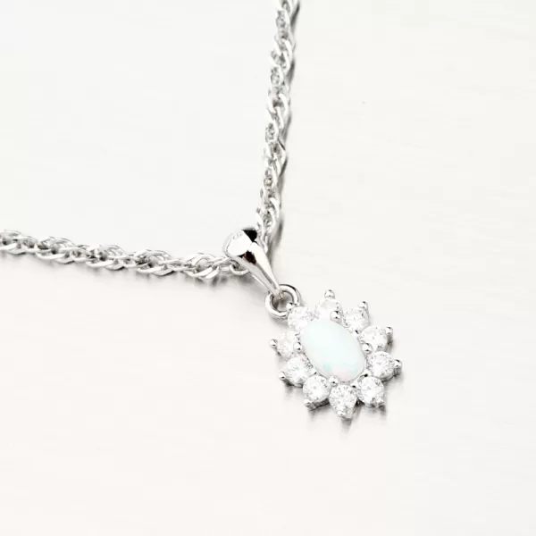 Dámský přívěsek stříbro 925 zirkon bílý opál PKL-3119