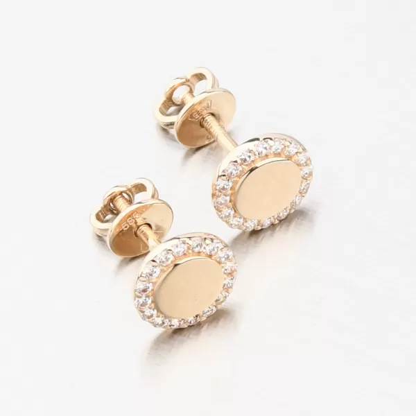 Náušnice pecky se zirkony - zlato 585 GCA12-011