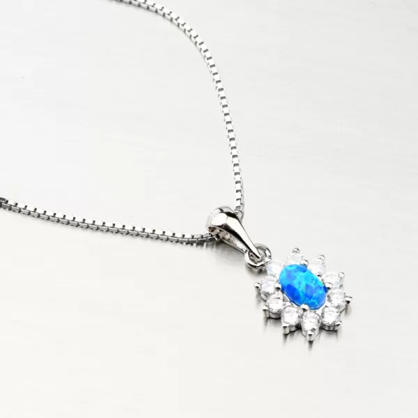 Dámský přívěsek stříbro 925 zirkon modrý opál PKL-3121