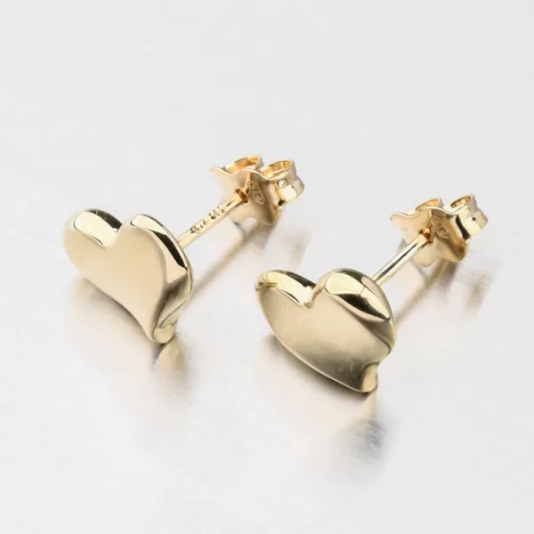Dámské náušnice žluté zlato 585 srdce 143P-122301