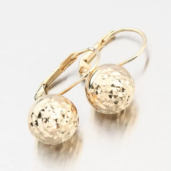 Dámské náušnice žluté zlato 585 kuličky 12R-749