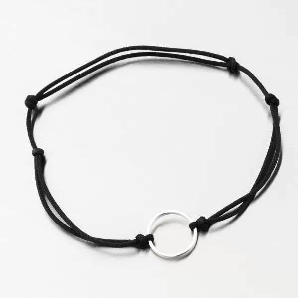 Náramek černý provázkový 74-5186B-Black