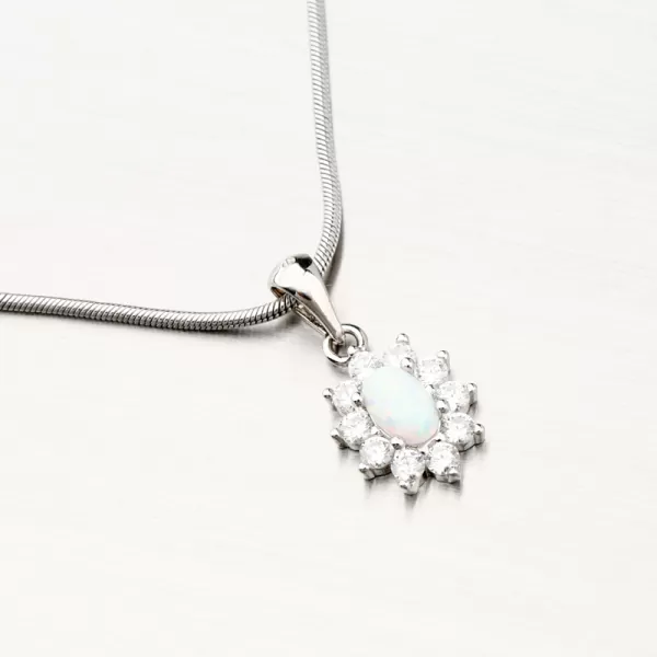 Dámský přívěsek stříbro 925 zirkon bílý opál PKL-3119