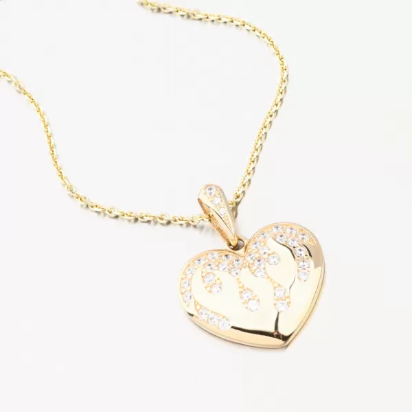 Velké zlaté srdce se zirkony DZ2403-ZIR