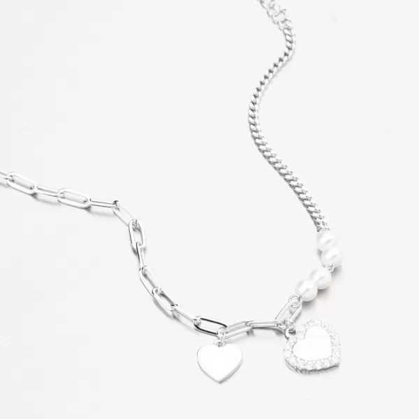 Dámský náramek stříbro 925 perly srdce PKL-4035