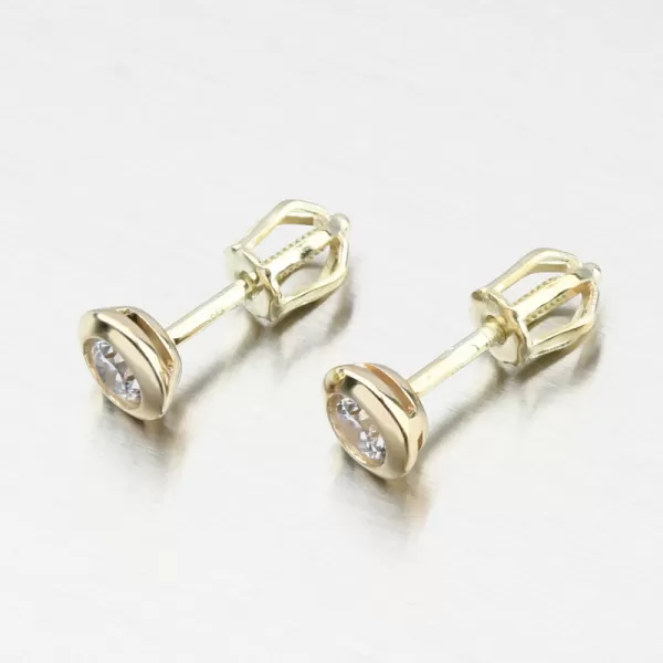 Dámské náušnice žluté zlato 585 zirkon DZF3673-ZL-ZIR