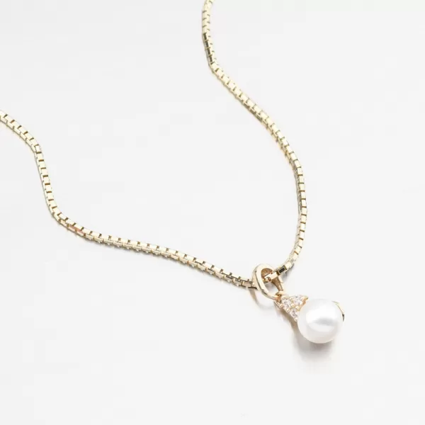 Dámský přívěsek žluté zlato 585 perly a se zirkony 53GZ-2235-ZL