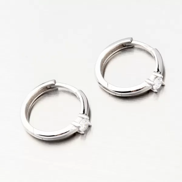 Kruhy z bílého zlata se zirkonem 12R-724